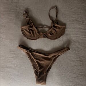 NEW toast swim Brown Bikini Set